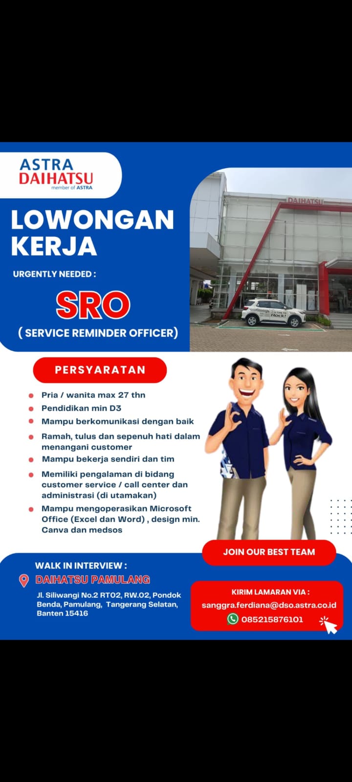 Rekrutmen PT Astra Daihatsu Member of Astra